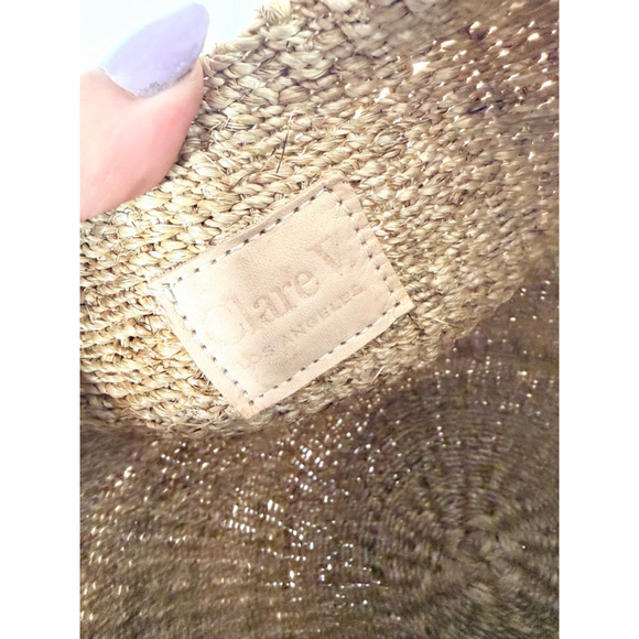 Clare V. Pot De Miel Bucket Bag One Size Beige with Black Handle - Picture 6 of 8